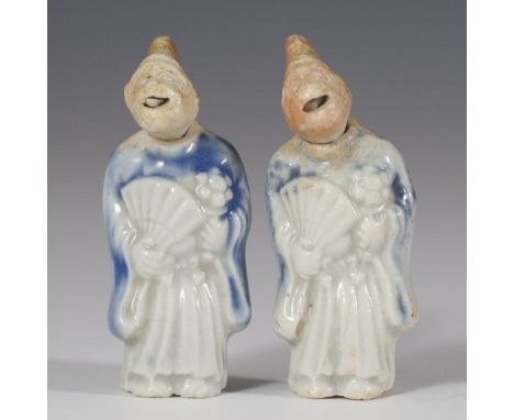 DESCRIPTION: Antique Japanese Hirado porcelain ornament. Features a bobble headed monkey (Shita dashi saru)  dressed as a San