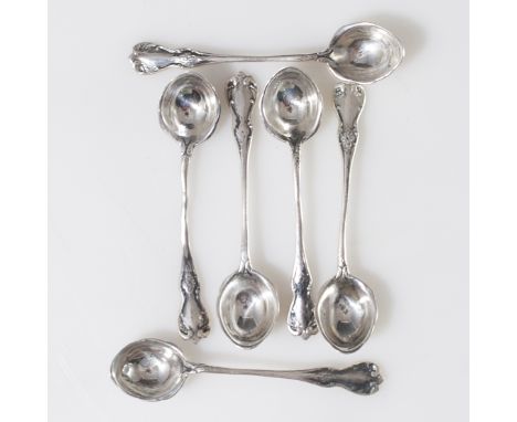 DESCRIPTION: Miniature sterling sugar spoons. Features rococo floral motif along the handles and marked:"Sterling 925"CIRCA: 