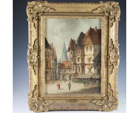 DESCRIPTION: Oil on canvas painting by Henri SchÃ¤fer (French, 1833-1916). Keeping to his known theme, this rendering feature
