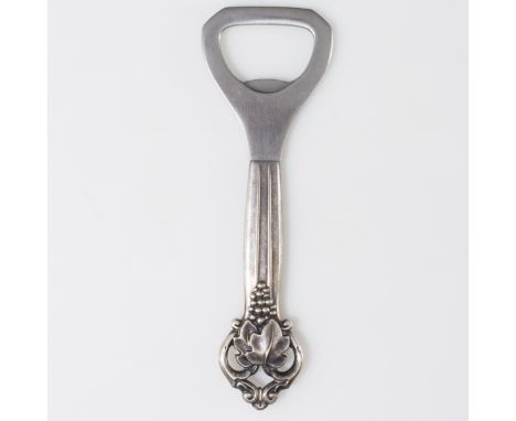 DESCRIPTION: Sterling bottle open by Danish silversmith Cohr. Features an elegant grape cluster patterned handle with stainle