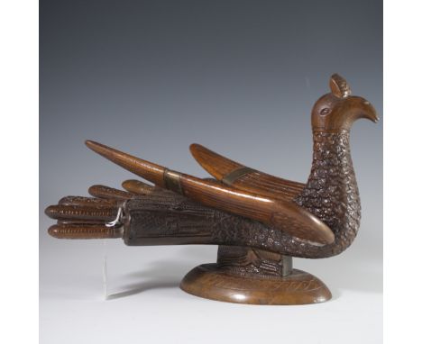 DESCRIPTION: Carved wooden turkey carving set. Features an overall carved motif of a turkey with a large knife and fork as th