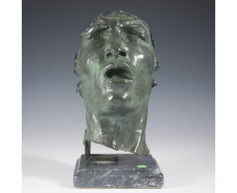 DESCRIPTION: Recast of Auguste Rodin's "Mask of Sorrow". Features a man with a disdainful expression on his face. Finished wi
