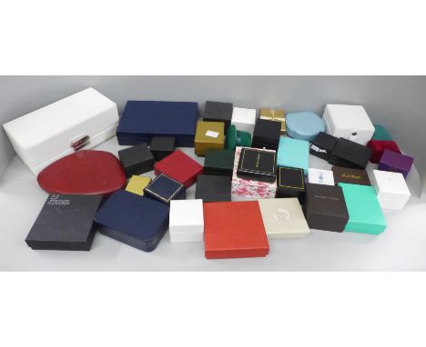 Forty empty jewellery boxes including Cartier, Pandora and other vintage 