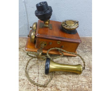 A vintage wall telephone 
