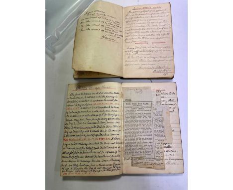 Manuscript Police Constable’s Guides to Law and Practice, from 1912. Two pocket notebooks of Police Law and Practice each wit
