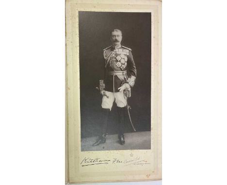 KITCHENER (Field Marshall, Lord) a signed photographic portrait by Bassano of London, image height circa 14.5 x 27.5cm laid t