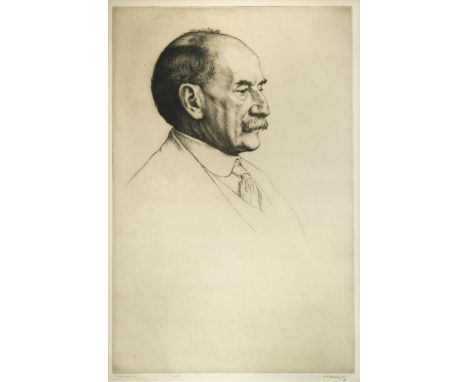 William Strang (1859-1921) Thomas Hardy, O.M., signed and inscribed to the margin below 'Final State', additionally signed 'D
