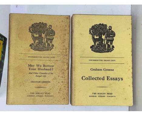 GREENE (Graham) May We Borrow Your Husband?, uncorrected proof copy 1967, 8vo, with pencil corrections to text and marginal m