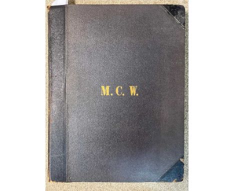 A large Victorian photograph album initialled ‘M.C.W.’, containing images of topographical, architectural and genre interest 