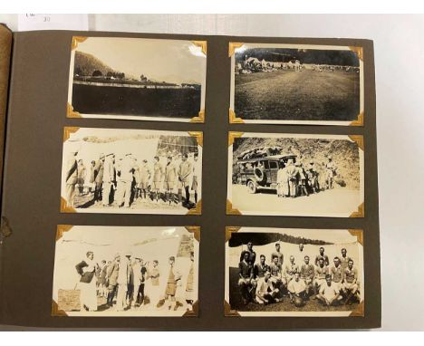 A military photograph album, circa 1920, North-West Frontier Province, India, with about 123 photographs including Army camp,