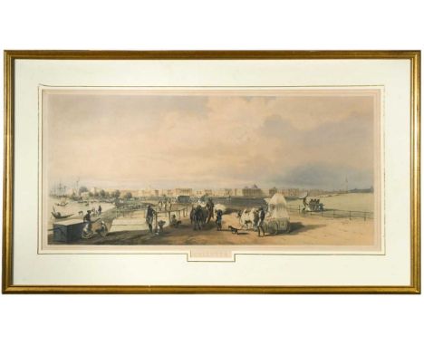 After William Prinsep (1794-1874) View of Calcutta, coloured lithograph by Dickinson &amp; Co, London, 37 x 78.5cm (visible)T