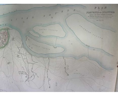 Crimean War 1854-56, nine rolled-up original large plans in colour lithography published by the Topographical and Statistical