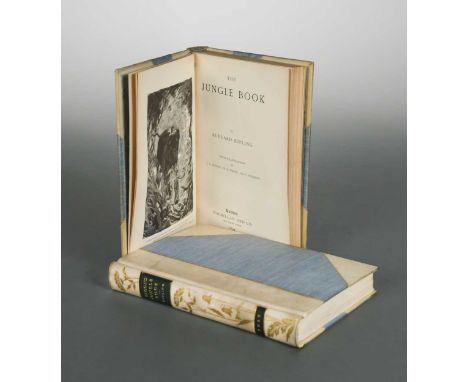 KIPLING (R) The Jungle Book, The Second Jungle Book, 1st editions, 1894-95, 8vo, illustrations, half vellum, gilt spines