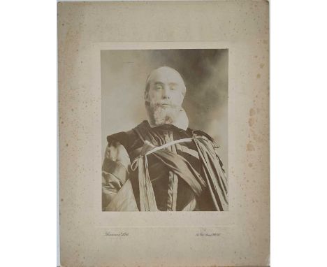 A collection of 12 photographs and a glass negative, including; Alexander Bassano, portrait of Norman McKinnel as the Devil i