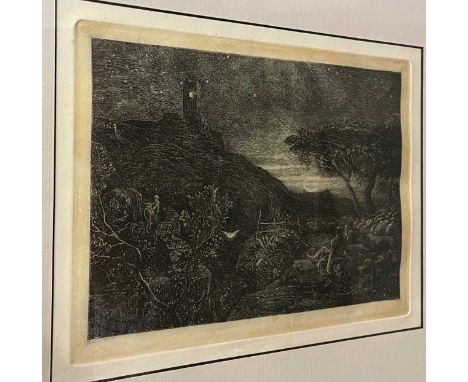 Samuel Palmer (1805-1881) The Lonely Tower, etching, a later impression by Iain Bain in 1972 from the original copper plate, 