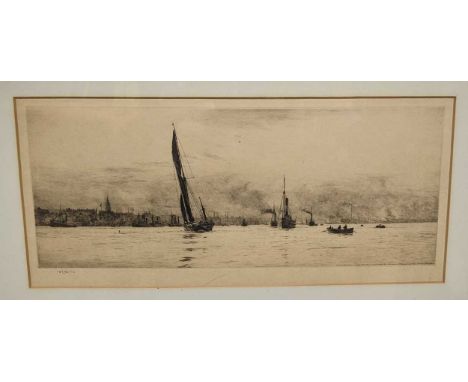 William Lionel Wyllie (1851-1931)Shipping off Gravesend, published in 1910 by W.R Howell &amp; Co, London, signed 'W L Wyllie