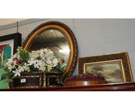 A French style Kingwood, brass and mother of pearl inlaid planter with gilt metal mounts, together with a Victorian footstool