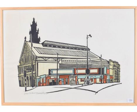 Willie Rodger RSA RGI (1930-2018) ''Glasgow Fish Market'' Signed and numberd 21/25, inscribed, wood block print, 63cm by 88cm