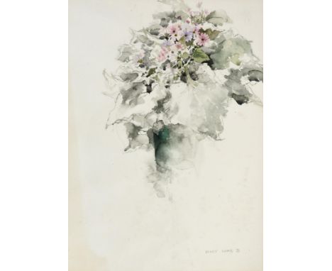 Molly Lamb Bobak (1922-2014) Canadian ''Cineraria 2''  Signed, pencil and watercolour, 59.5cm by 43.5cm   Provenance: Cassel 