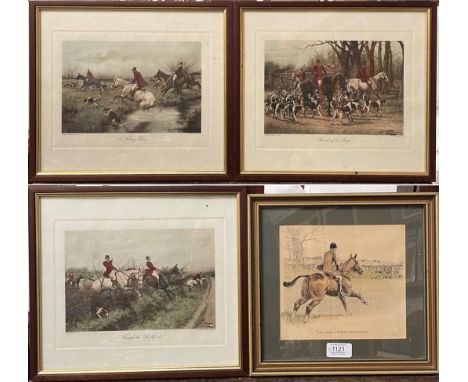 Snaffles print 'Two minds with but a single thought' and three other hunting prints (4)