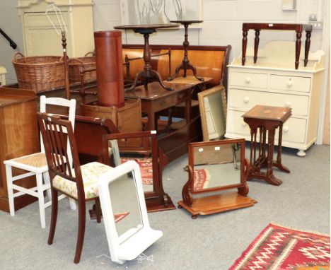 Eighteen pieces of occasional furniture to include a 19th century mahogany side table, Georgian supper table, Victorian pot c