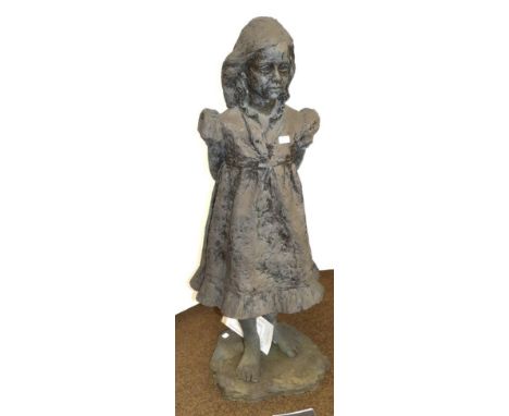 Three country sculptures by Marion Smith Goose Girl, bronze resin, limited edition (damaged) 