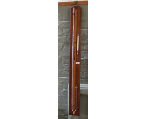 A 19th Century mahogany stick barometer by Thompson, Skinnery, Hamilton, Glasgow