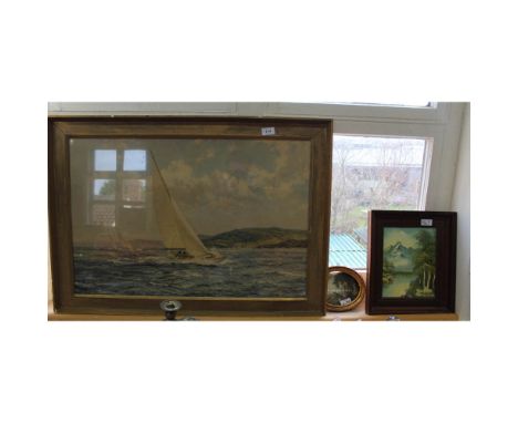 A Montague Dawson print, Racing Wing plus two other pictures