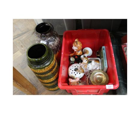 Two large West German pottery vases, Radford plus other china etc