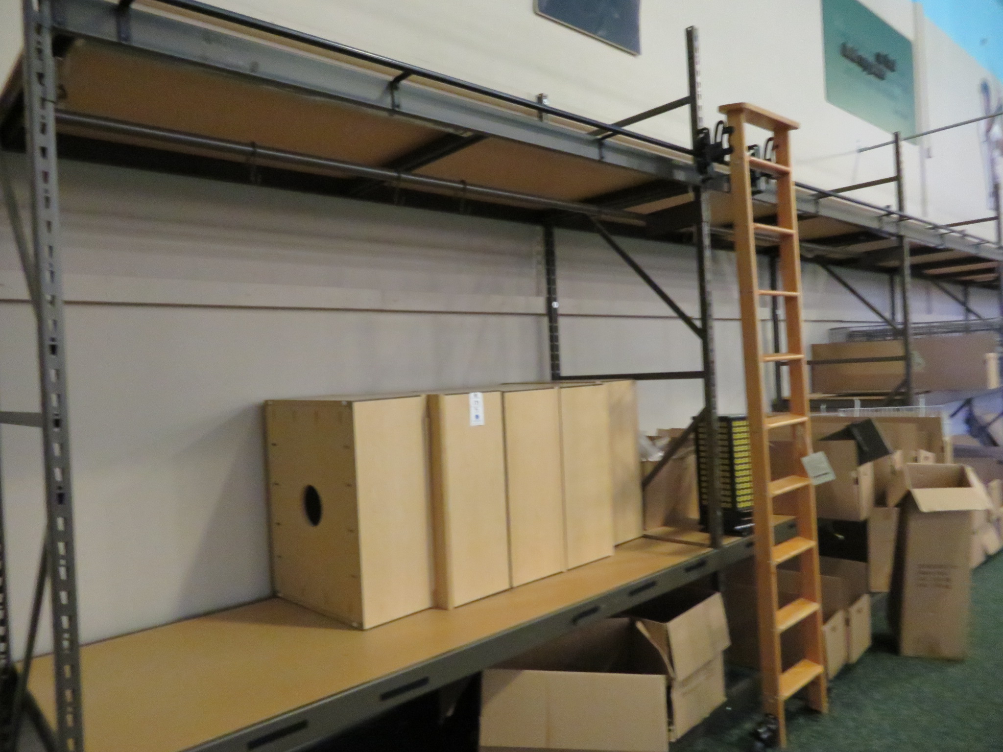 (6) 8' Section of Pallet Racking w/ Rolling Ladder System (No Contents)