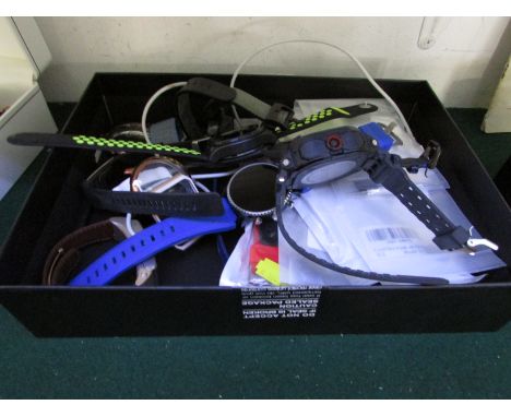 SELECTION OF SMART WATCHES INCLUDING FOSSIL, MOTOROLA, STRAPS AND OTHER SMALL ITEMS