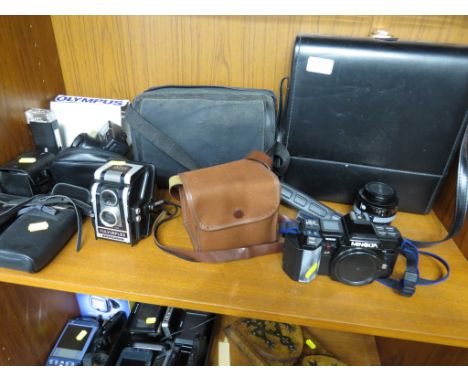 MINOLTA 7000 FILM CAMERA , ROSS ENSIGN FILM CAMERA AND OTHER CAMERA AND ACCESSORIES.