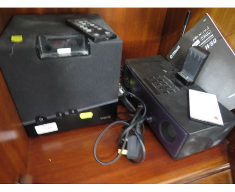 YAMAHA DESKTOP SYSTEM WITH REMOTE AND MANUAL TOGETHER WITH ONE OTHER MUSIC SYSTEM. (ONE HAS NO MAINS)
