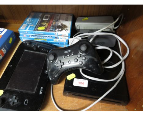 NINTENDO WII U CONSOLE AND FIVE GAMES.
