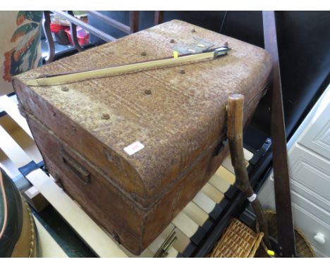 STEEL TRAVEL TRUNK. (AF)