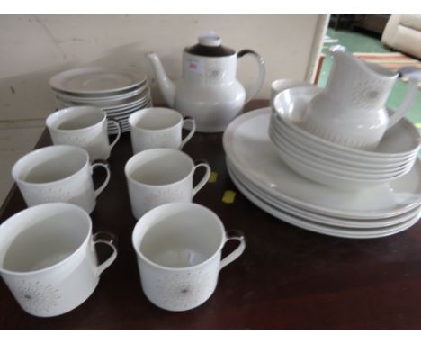ROYAL DOULTON MORNING STAR PATTERN PART DINNER AND TEA SERVICE.