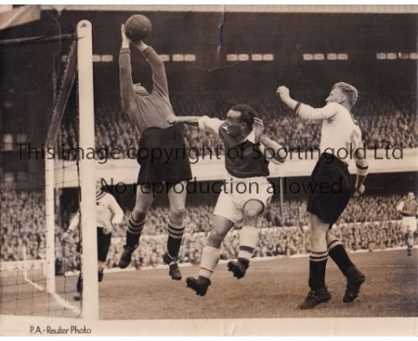 ARSENAL     Three B/W Press photos with stamps on the reverse and 2 have paper notations: 10" X 8" action at home v Aston Vil
