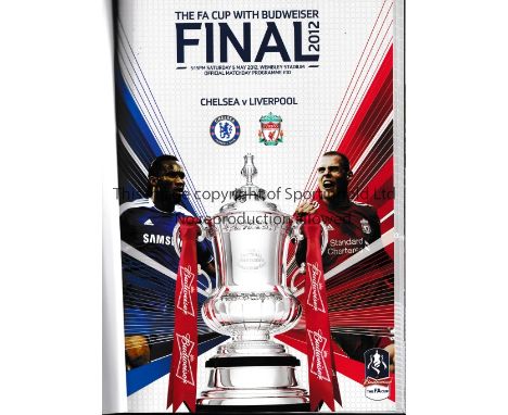 2012 FA CUP FINAL     Hardback bound programme for Chelsea v Liverpool, Bobby Moore Club edition, unnumbered and very slightl