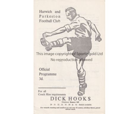 TOTTENHAM HOTSPUR    Programme for the away ECL match v Harwich and Parkeston 11/4/1960.    Good