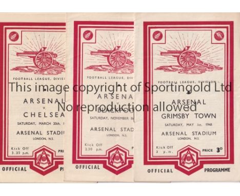 ARSENAL      A set of 23 home programmes for Championship season 1947/8 including all 21 home League matches, FA Cup v. Bradf