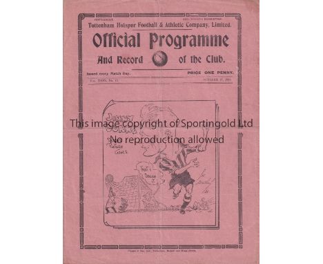 SPURS       Programme Tottenham v Southampton 17/10/1936. Light horizontal fold. No writing. Generally good            