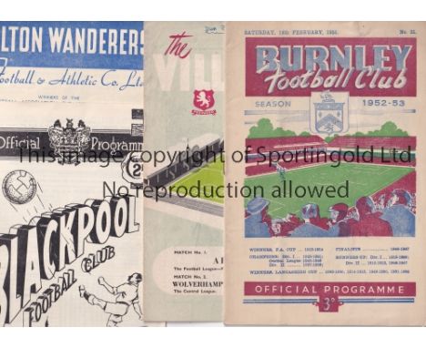 ARSENAL     Twenty two away programmes for Championship season 1952/3 complete 21 League and 1 FA Cup. Man. Utd. Has slight t