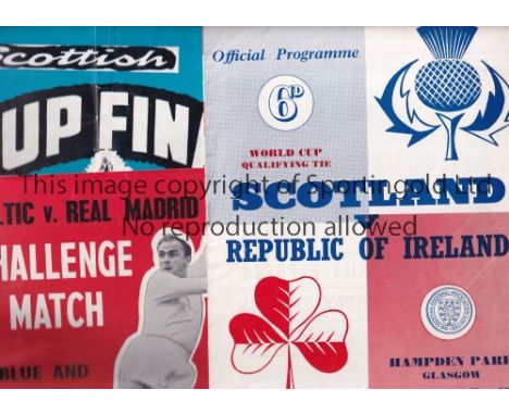 SCOTTISH     A collection of 20 Scottish programmes 1960's to 1990's and a large colour Ty-Phoo Tea Ltd card of Tommy Gemmell