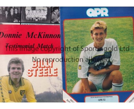 GEORGE BEST     Four programmes in which Best appeared, on the line-up page in testimonial matches for Billy Steele, Donnie M