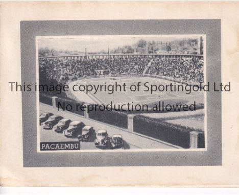 WORLD CUP 1950       Small four page card with results from previous 3 World Cups printed with a space for the 1950 World Cup