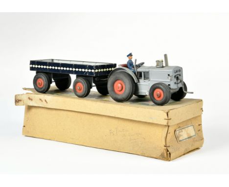 Gama, Traktor mit Anhänger, Germany VK, 39 cm, Blech, Antrieb ok, LM, Okt Z 2-3, Z 2-