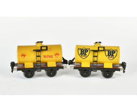 Märklin, 2 Kesselwagen "BP" + "SHELL", Germany VK, Spur 0, min. LM, Z 2/2+