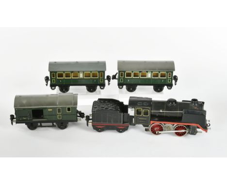 Märklin, Lok R 66/12900 mit Tender + 3 Wagen, Germany VK, Spur 0, min. LM, Z 2/2-