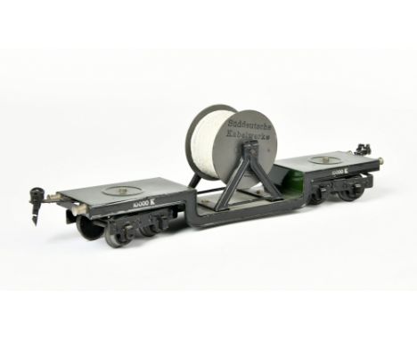 Märklin, Tiefladewagen mit Kabelrolle 1955 K, Germany VK, Spur 0, Z 2+