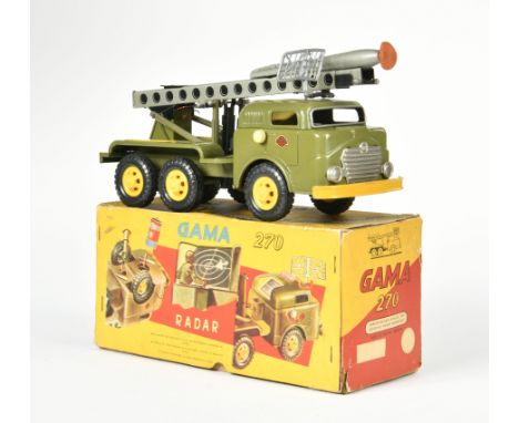 Gama, Raketentransporter, 30 cm, Blech, Friktion ok, min. LM, Okt Z 2, Rakete beschädigt, Z 2